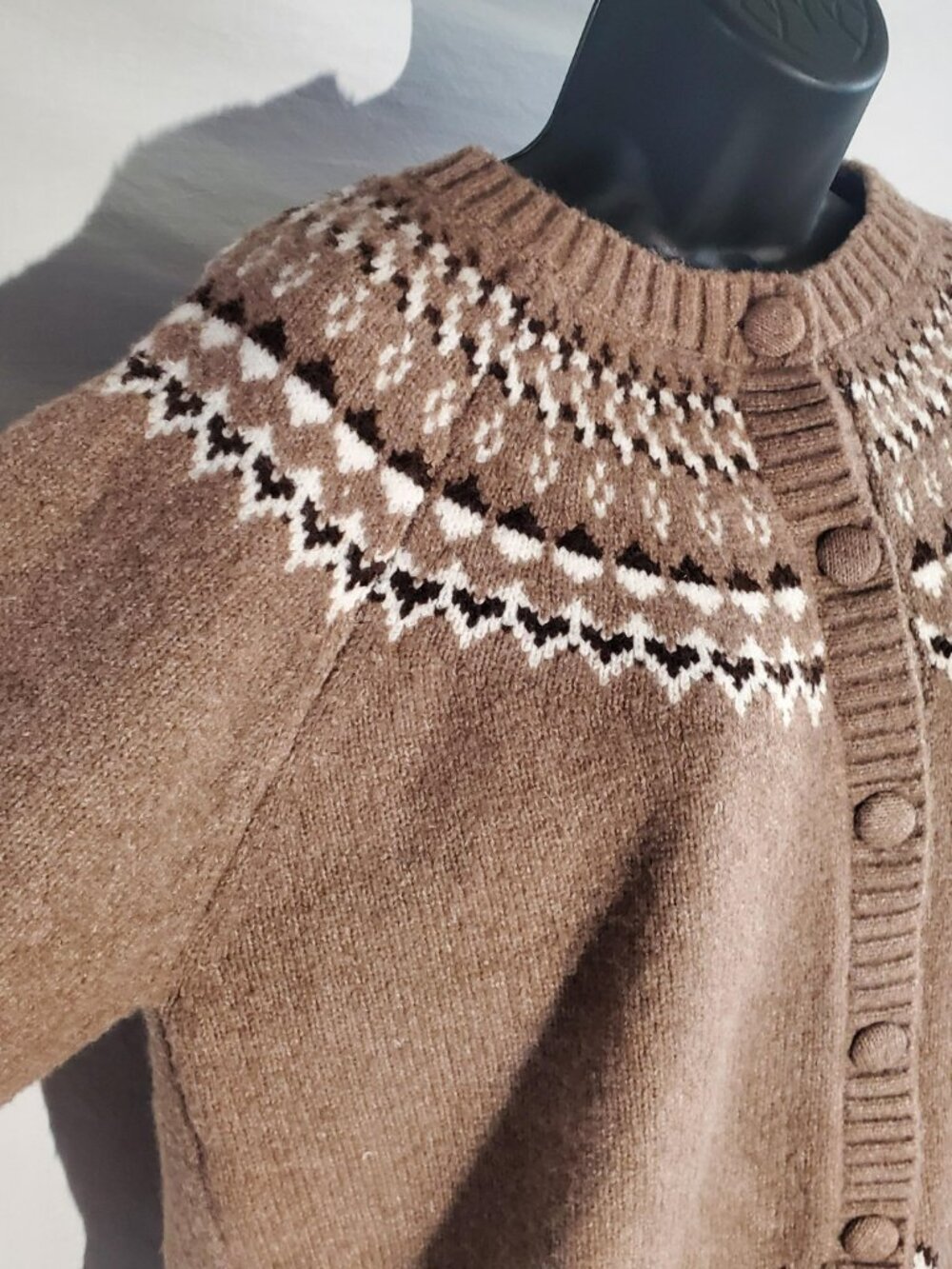 Sincerely Jules Brown Knit Fair Isle Cardigan NWT sz XL - Picture 2 of 16